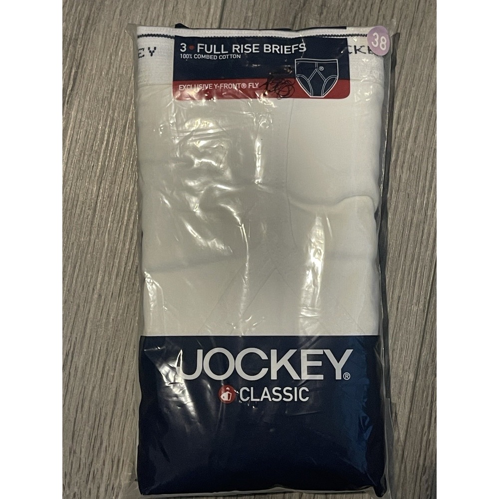 Jockey Classic VTG 2004 Sz 38- 3 Full Rise Briefs Y Front Fly Style 9007 SEALED